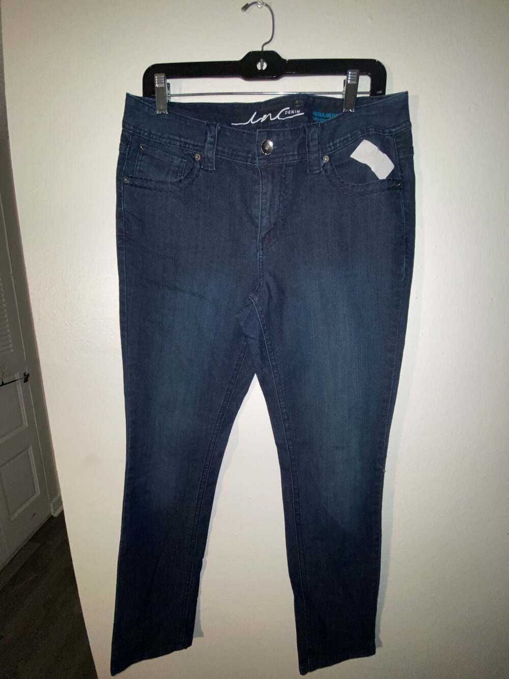 INC International Concepts Dark Wash Regular Fit Skinny Leg Jeans